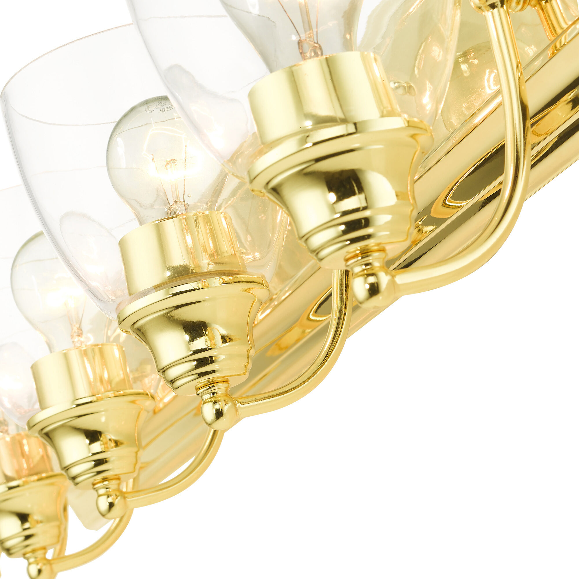 Birmingham 6 Light 48 inch Polished Brass Vanity Sconce Wall Light