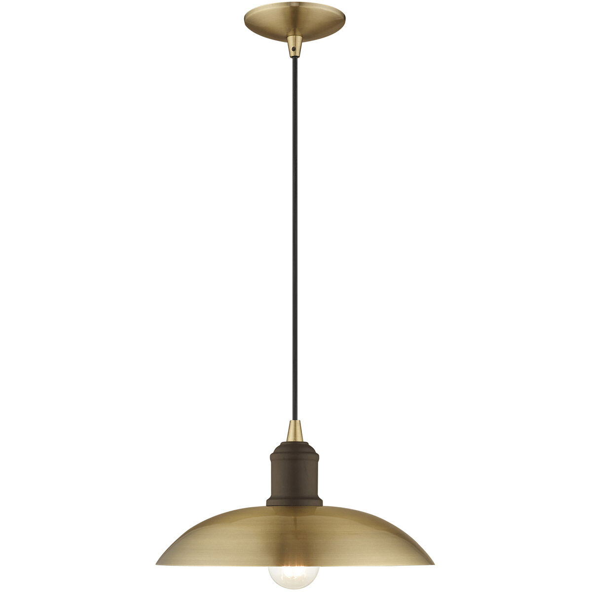 Allison 1 Light 12.5 inch Antique Brass Mini Pendant Ceiling Light