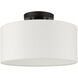 Meridian 1 Light 13 inch Black Semi Flush Ceiling Light