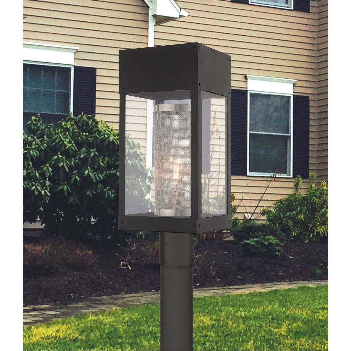 Franklin 1 Light 19 inch Black Outdoor Post Top Lantern