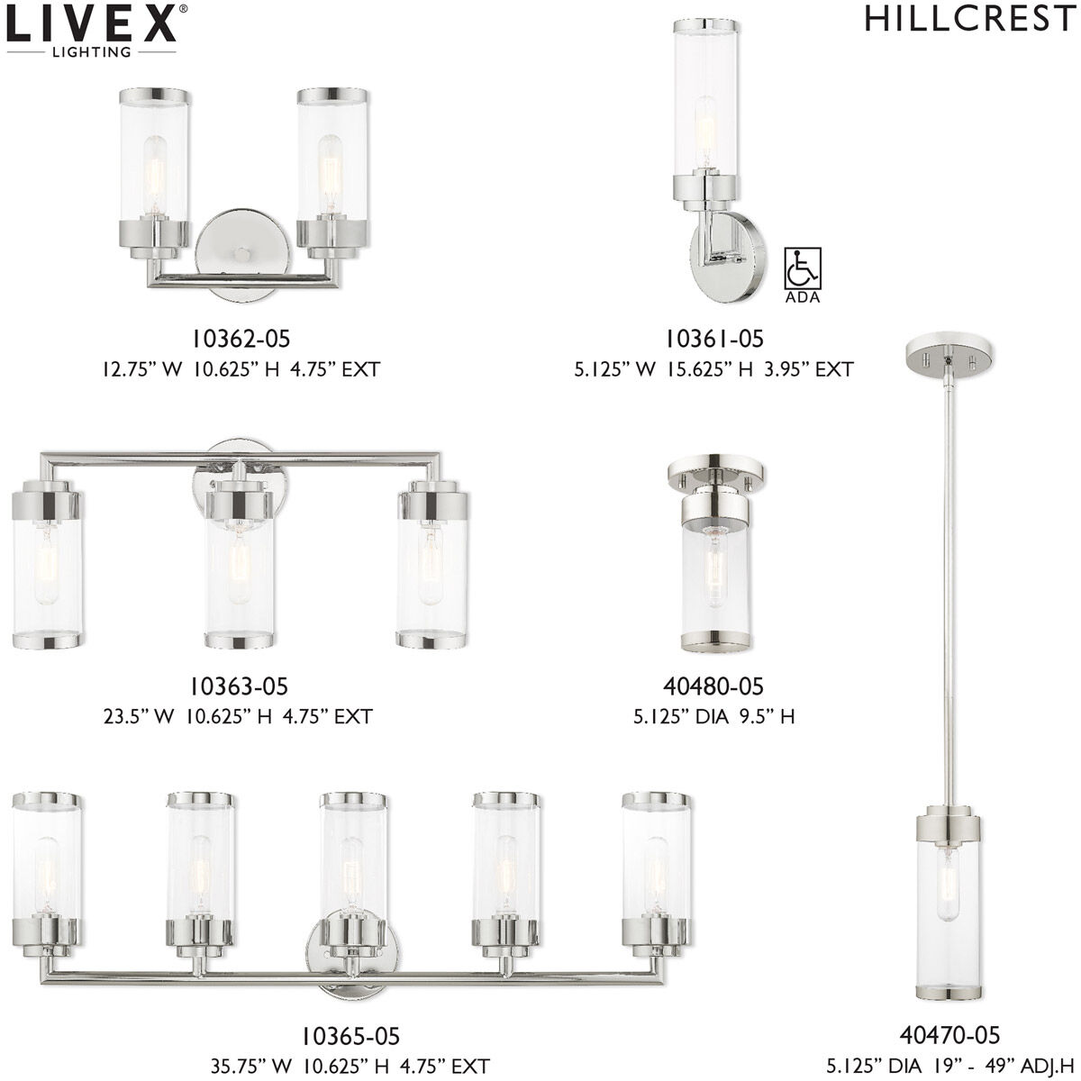 Hillcrest 1 Light 5 inch Polished Chrome Mini Pendant Ceiling Light