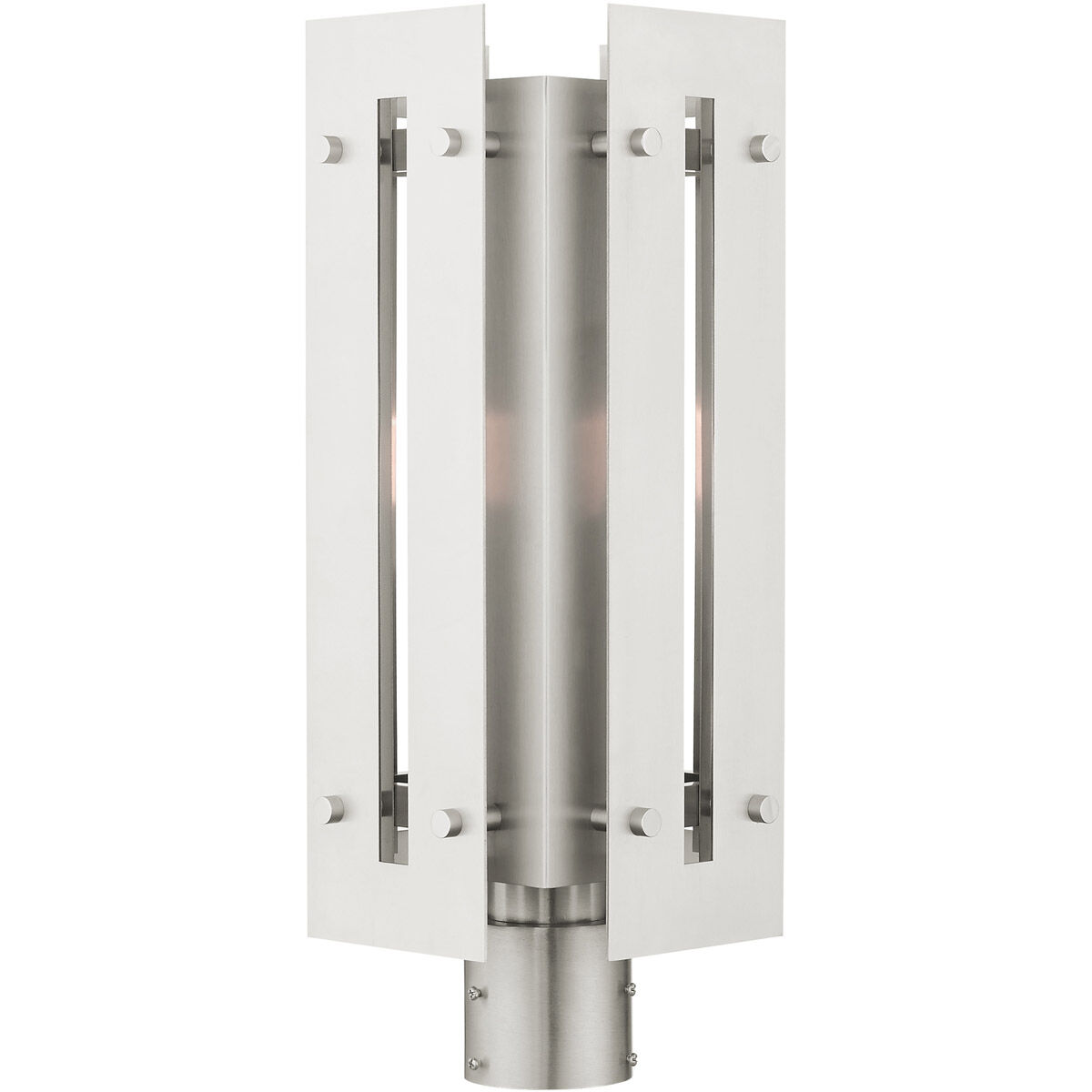 Utrecht 1 Light 20 inch Brushed Nickel Accents Outdoor Post Top Lantern