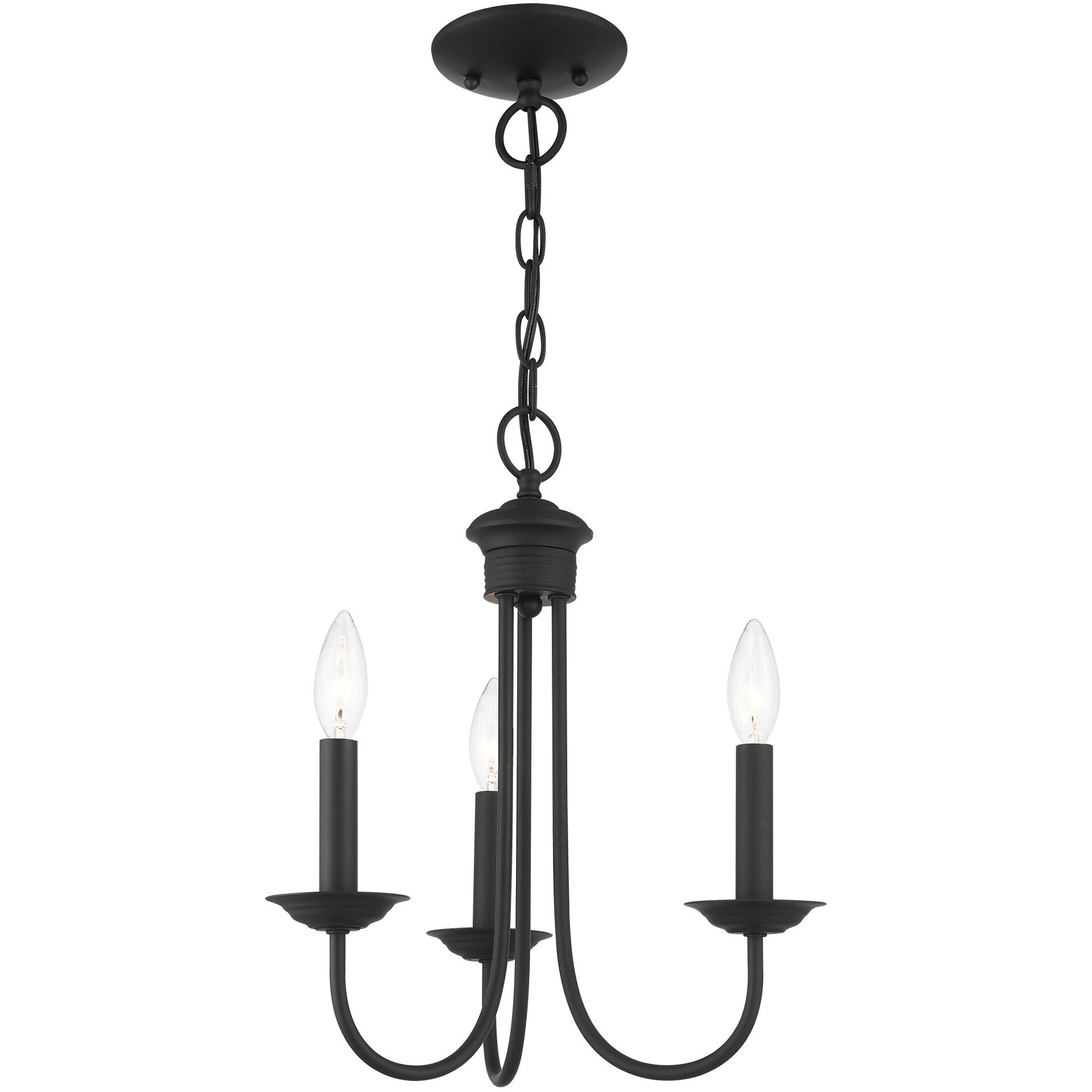 Estate 3 Light 14 inch Black Chandelier Ceiling Light