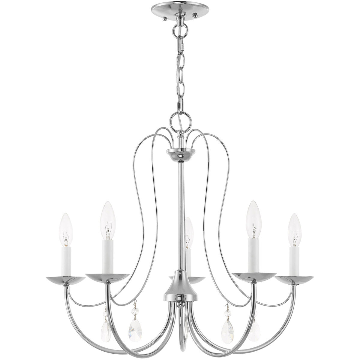 Mirabella 5 Light 24 inch Polished Chrome Chandelier Ceiling Light