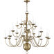 Williamsburgh 20 Light 36 inch Antique Brass Foyer Chandelier Ceiling Light