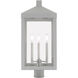 Nyack 3 Light 24 inch Nordic Gray with Brushed Nickel Finish Candles Large Outdoor Post Top Lantern