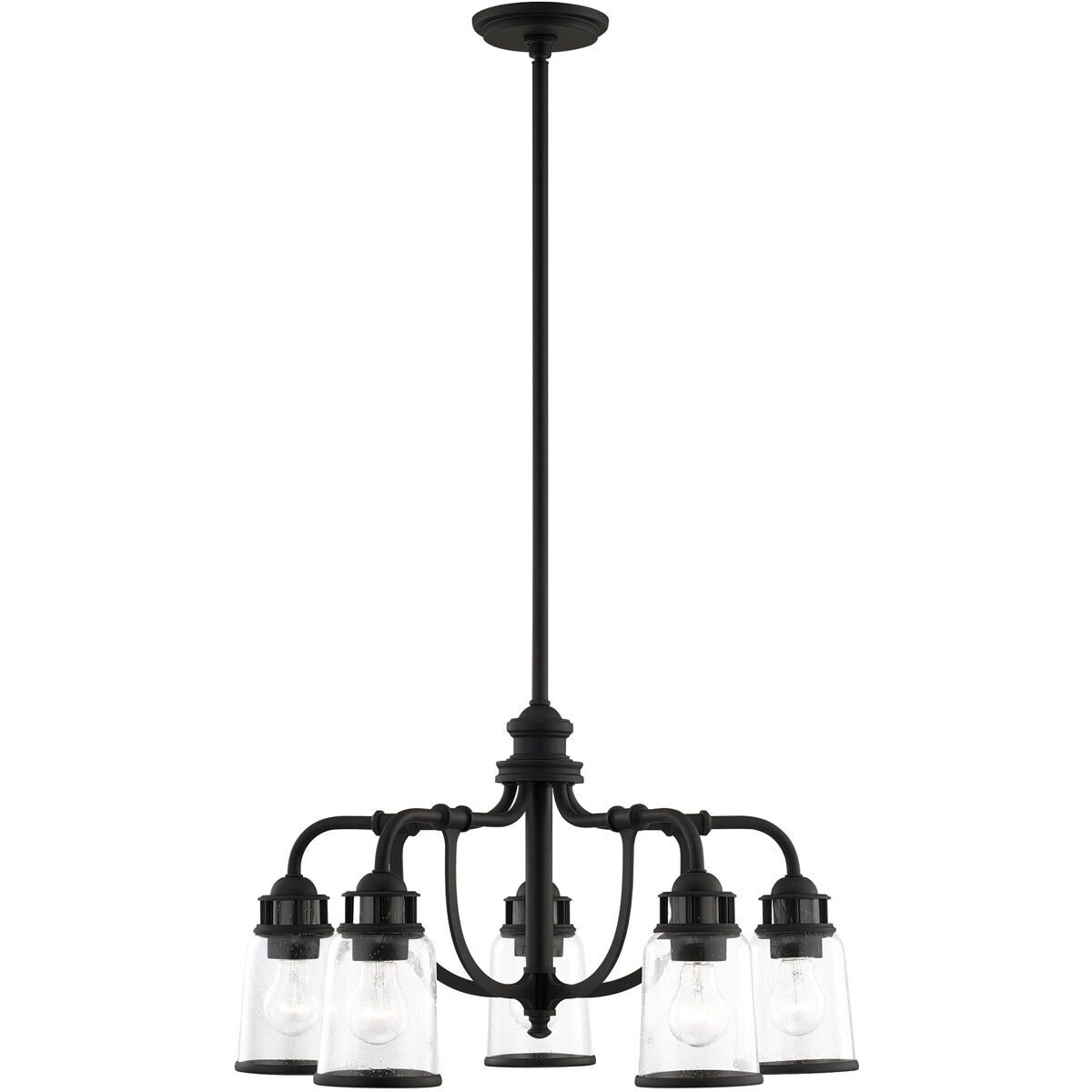 Lawrenceville 5 Light 24 inch Black Chandelier Ceiling Light