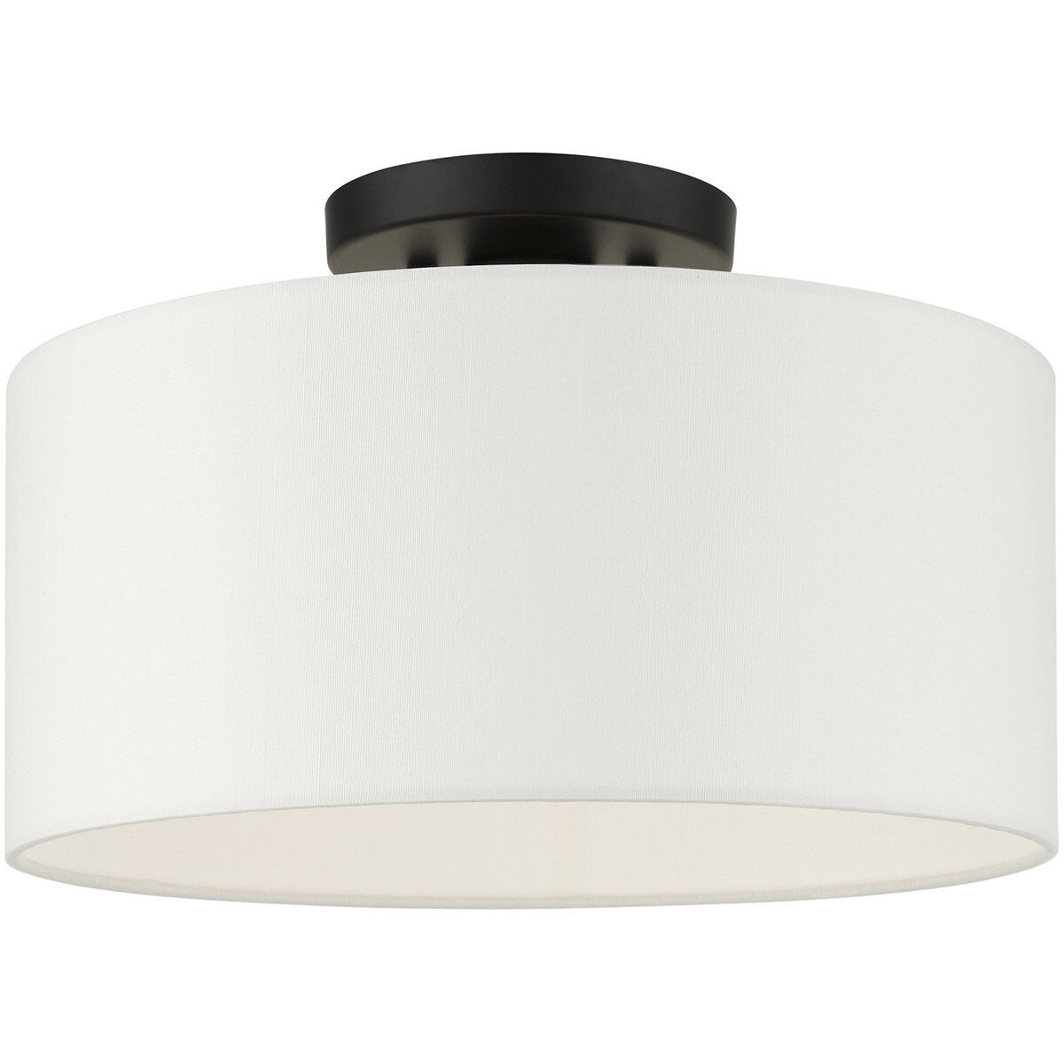 Meridian 1 Light 13 inch Black Semi Flush Ceiling Light