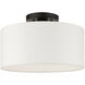 Meridian 1 Light 13 inch Black Semi Flush Ceiling Light