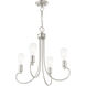 Bari 4 Light 20 inch Brushed Nickel Chandelier Ceiling Light