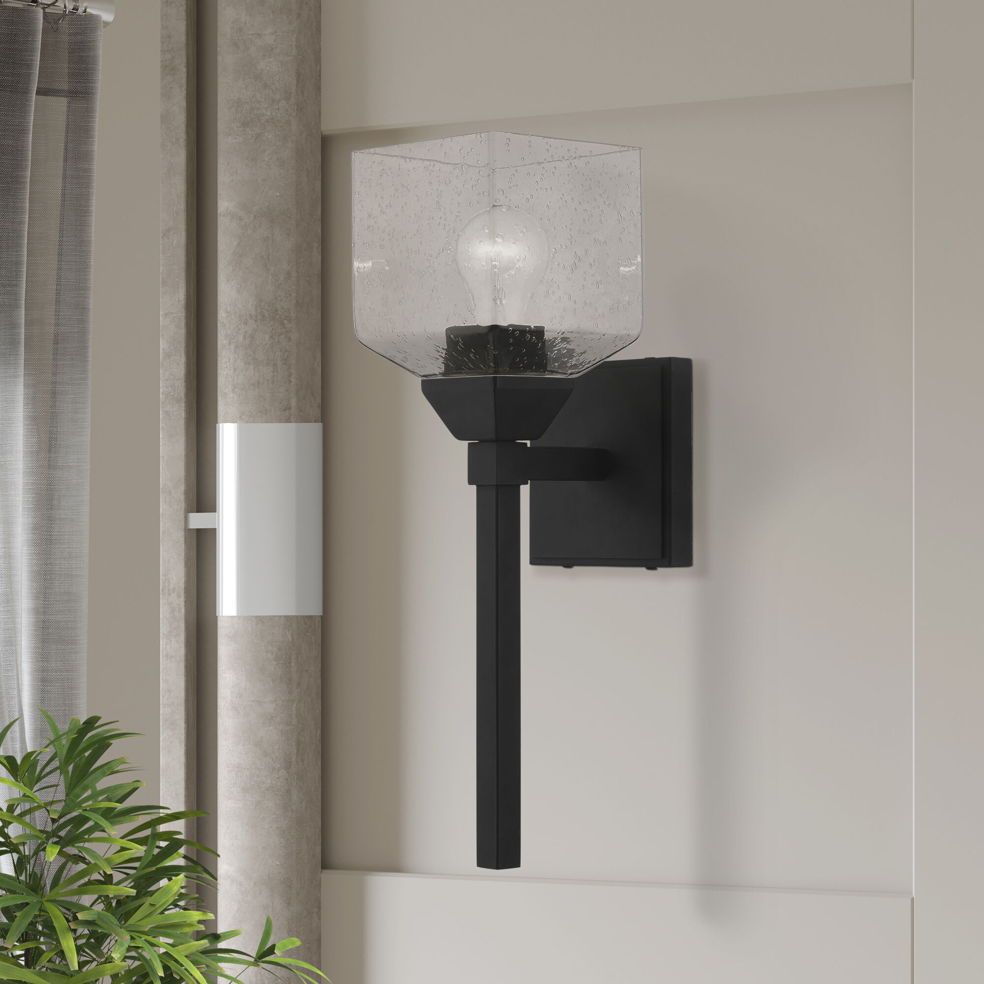 Aragon 1 Light 5 inch Black Vanity Sconce Wall Light