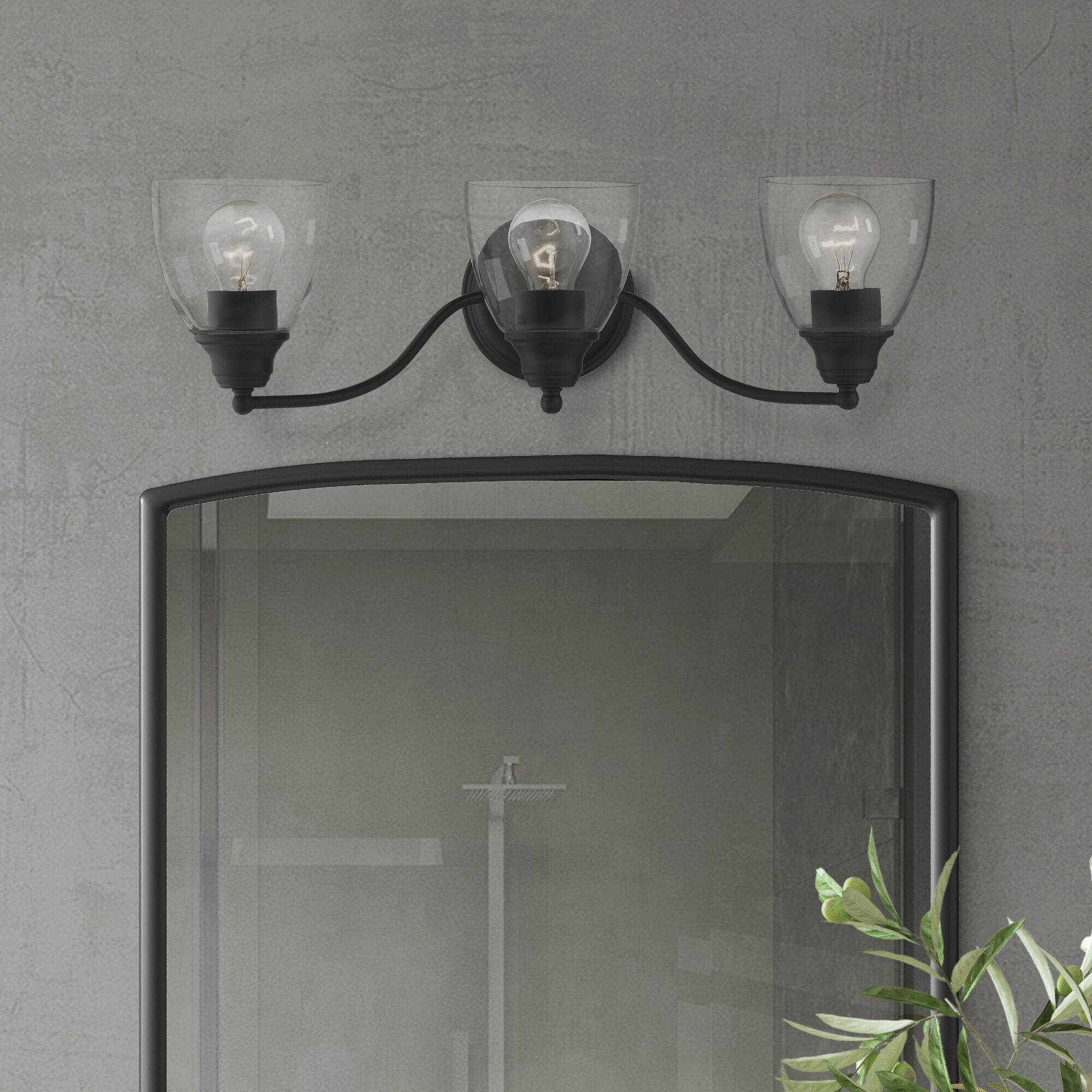 Montgomery 3 Light 23 inch Black Vanity Sconce Wall Light