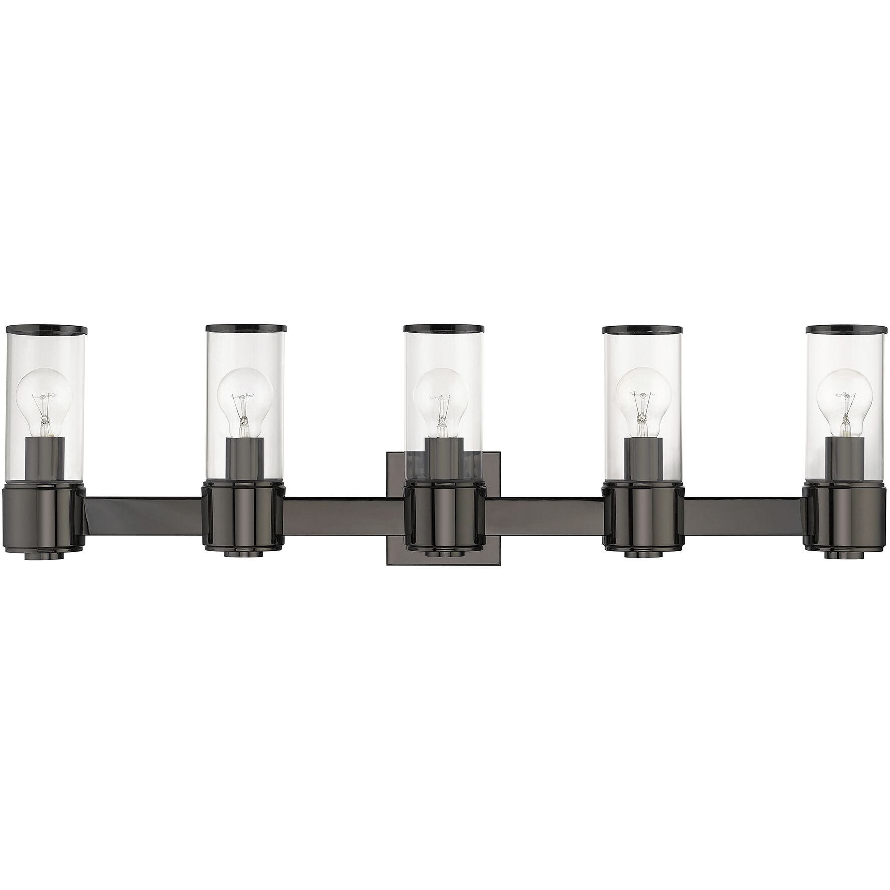 Quincy 5 Light 35.5 inch Black Chrome Vanity Wall Sconce Wall Light, Large