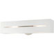 Soma 2 Light 18 inch Textured White with Brushed Nickel Finish Accents ADA Vanity Sconce Wall Light