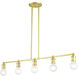 Lansdale 5 Light 40 inch Satin Brass Linear Chandelier Ceiling Light, Large