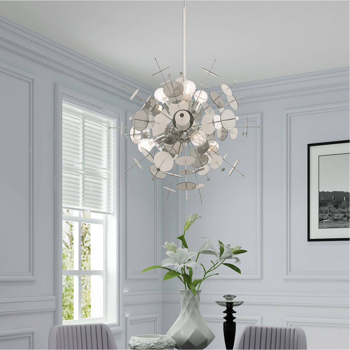 Circulo 6 Light 24 inch Polished Chrome Pendant Chandelier Ceiling Light