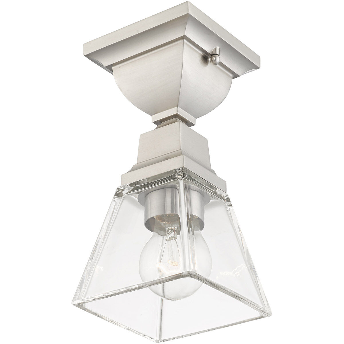 Mission 1 Light 5 inch Brushed Nickel Flush Mount Ceiling Light