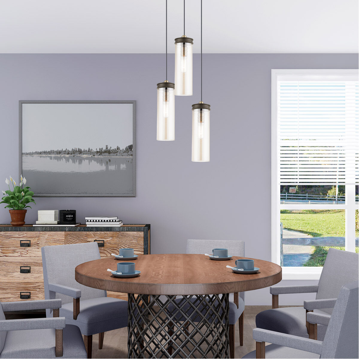 Art Glass 1 Light 5 inch Bronze Mini Pendant Ceiling Light