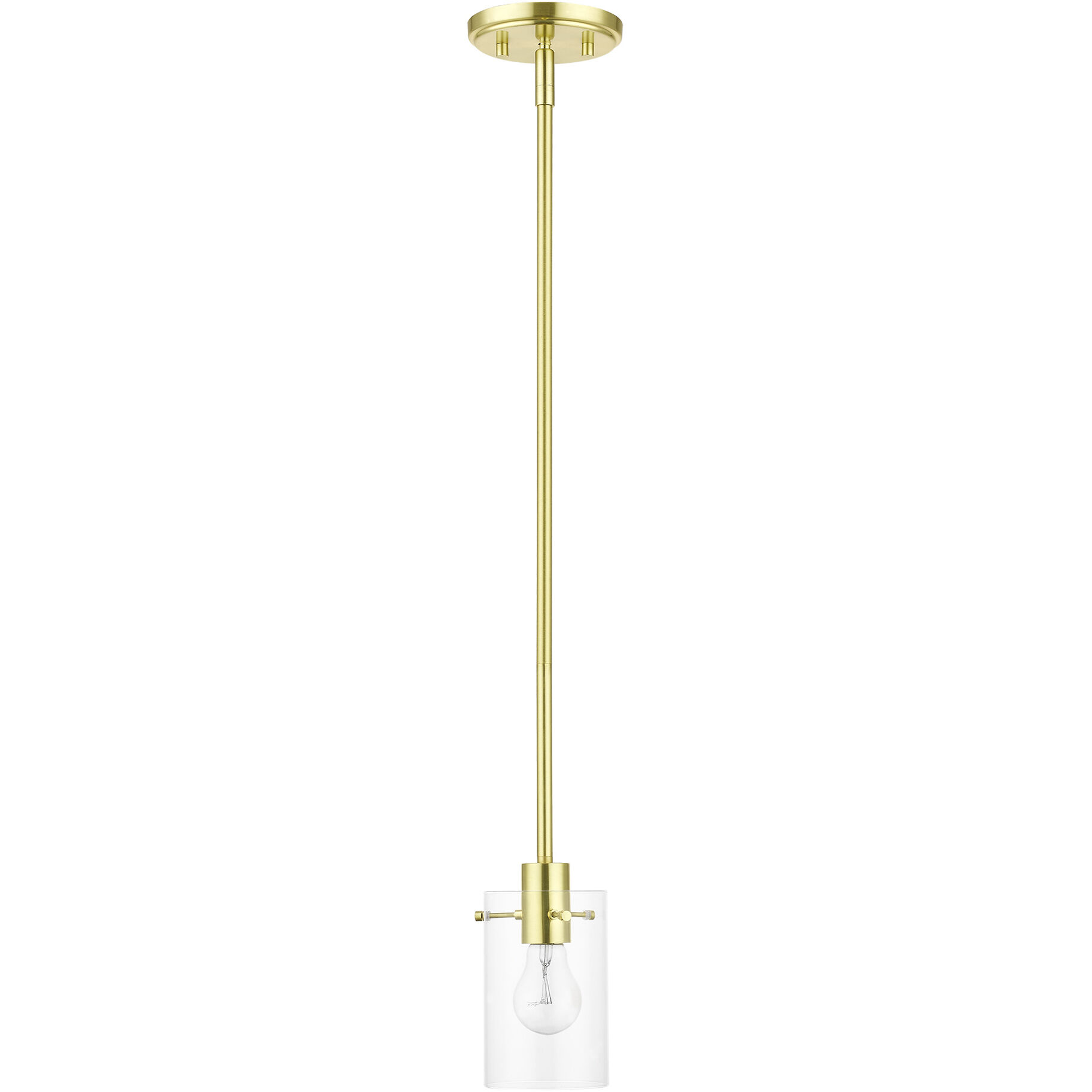 Munich 1 Light 5 inch Satin Brass Single Pendant Ceiling Light, Single