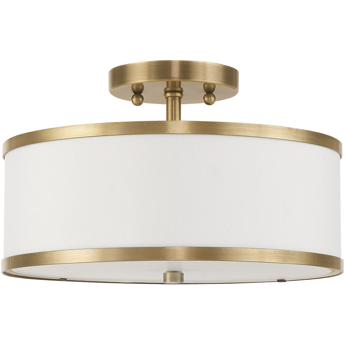 Park Ridge 2 Light 13 inch Antique Brass Semi-Flush Mount Ceiling Light