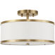 Park Ridge 2 Light 13 inch Antique Brass Semi-Flush Mount Ceiling Light