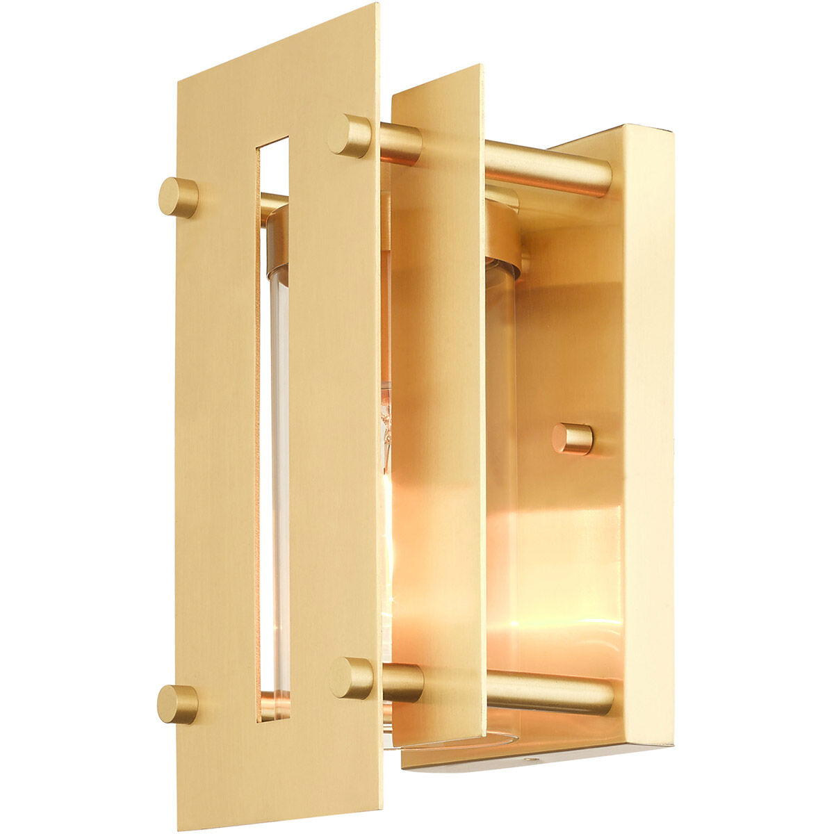 Utrecht 1 Light 10 inch Satin Brass Outdoor Wall Lantern