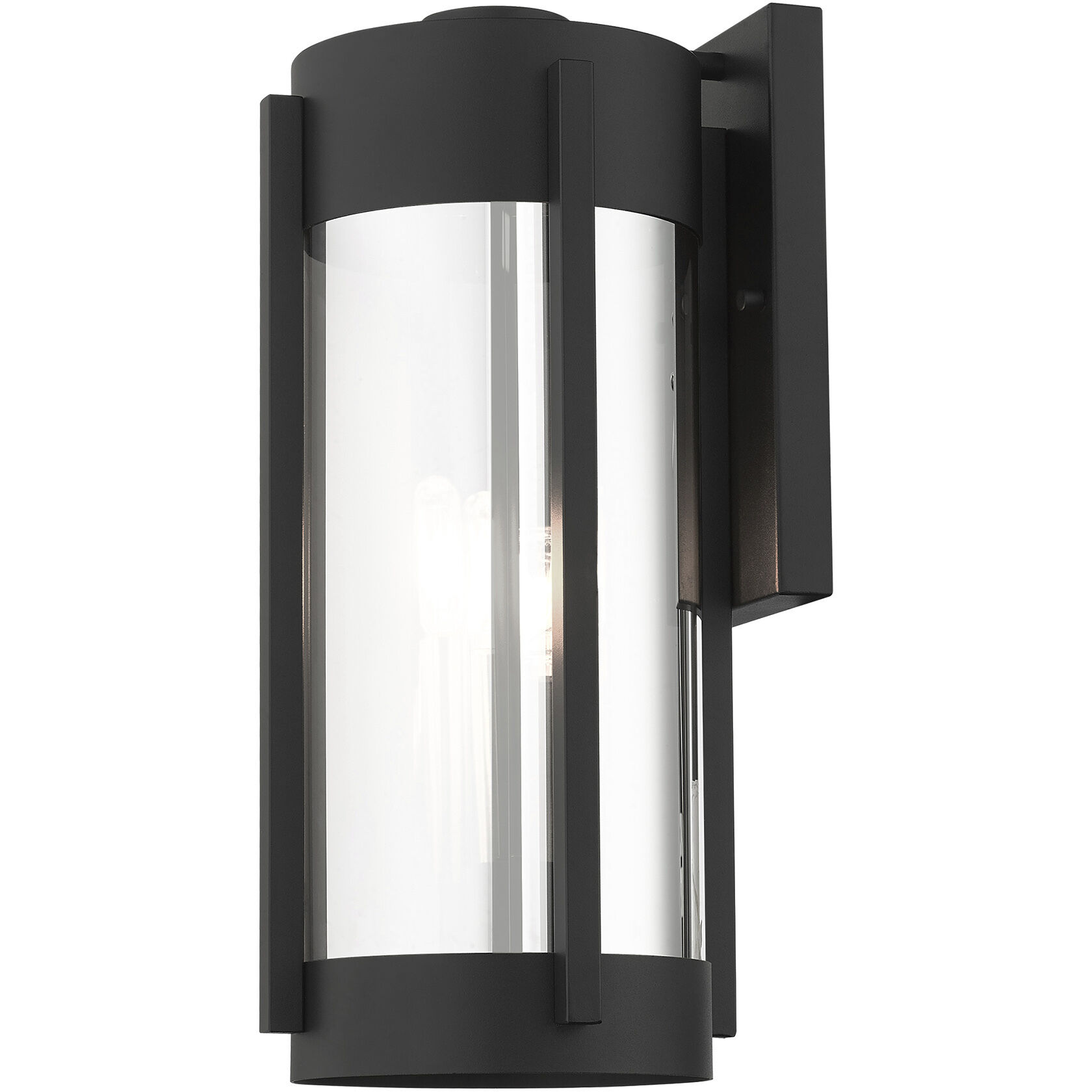 Sheridan 3 Light 19 inch Black with Brushed Nickel Candles Outdoor Wall Lantern