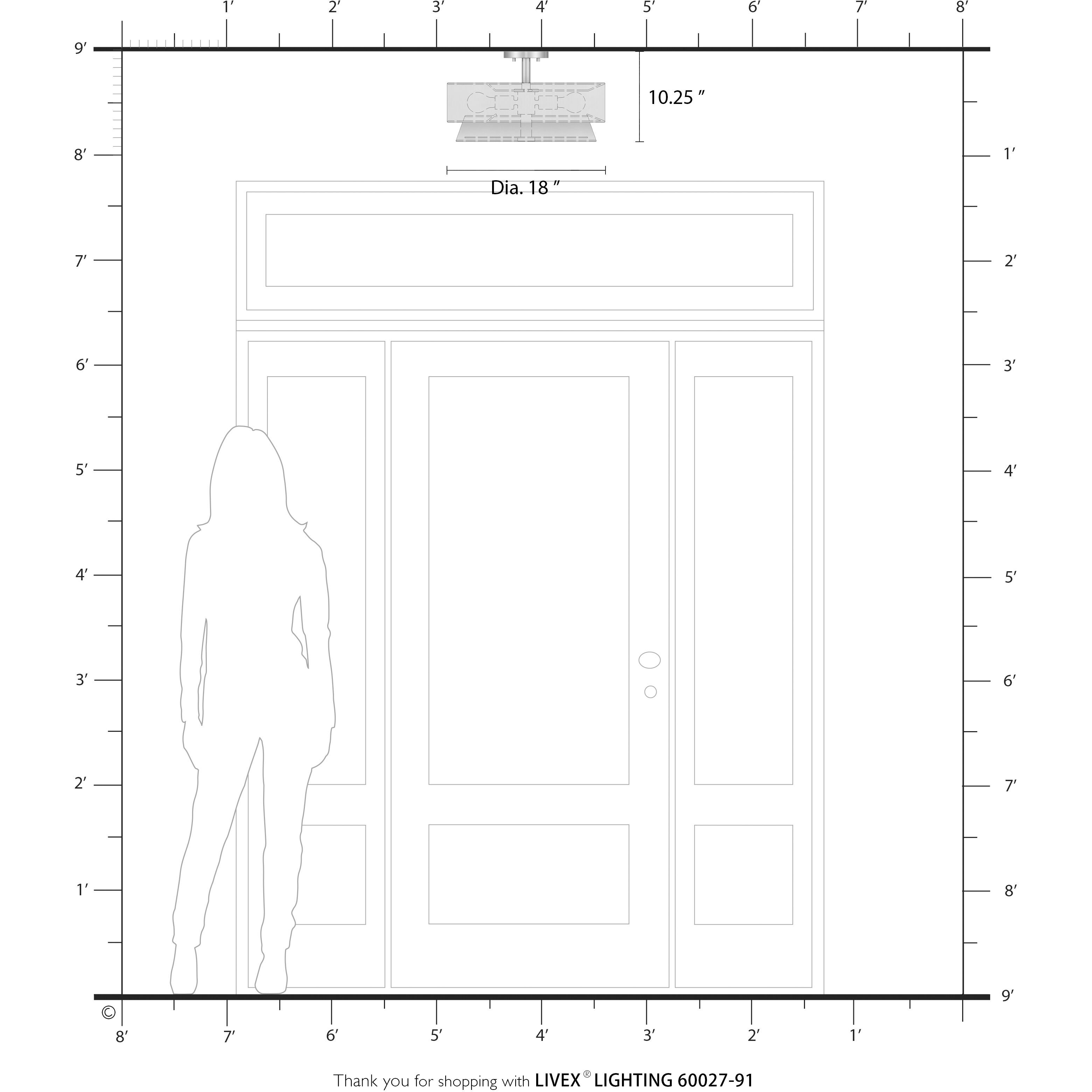 Fontana 4 Light 18 inch Brushed Nickel Semi-Flush Ceiling Light