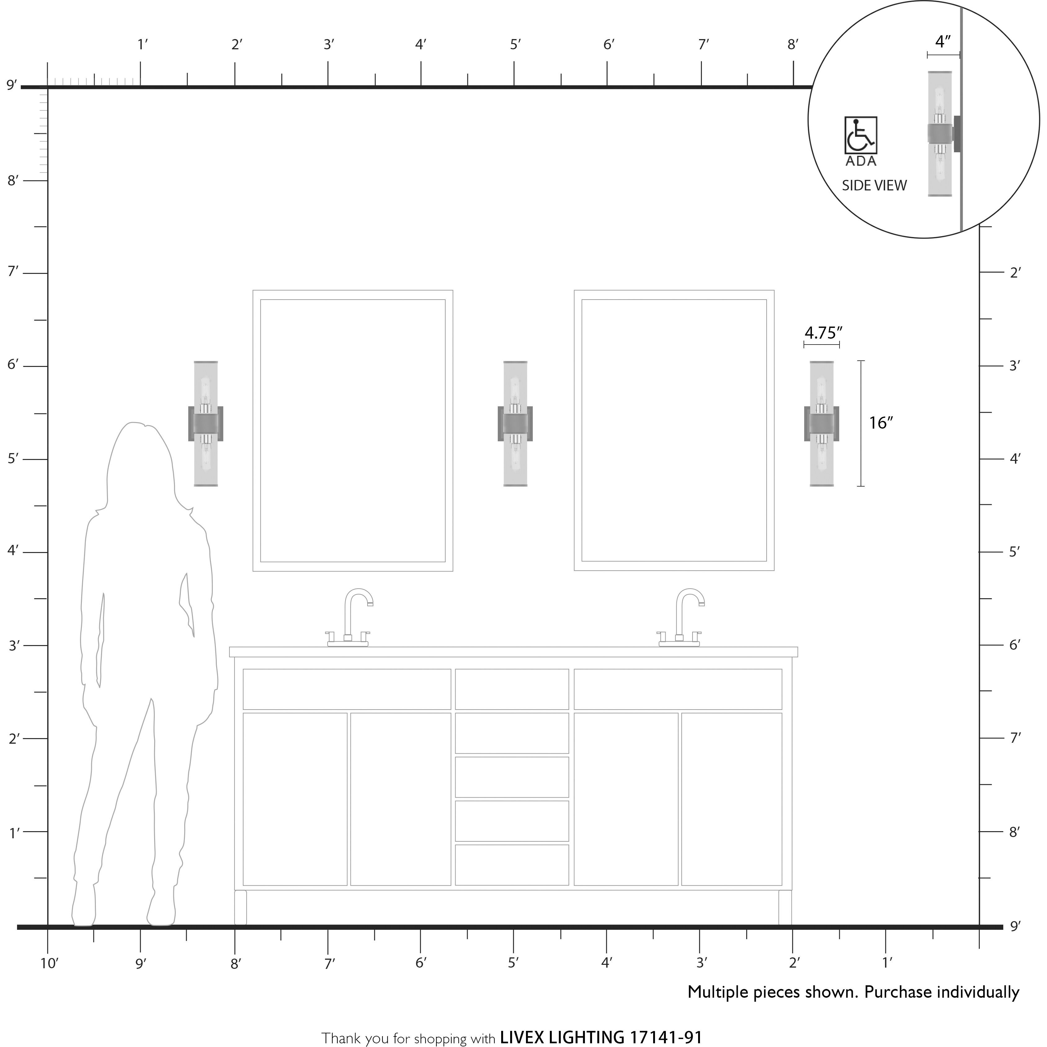 Quincy 2 Light 16 inch Brushed Nickel Vanity Sconce Wall Light