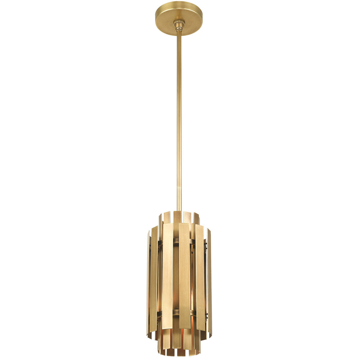 Greenwich 1 Light 6 inch Natural Brass Mini Pendant Ceiling Light