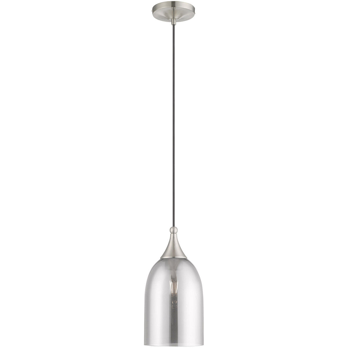 Art Glass 1 Light 6 inch Brushed Nickel Mini Pendant Ceiling Light