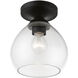 Catania 1 Light 7 inch Black Semi-Flush Ceiling Light