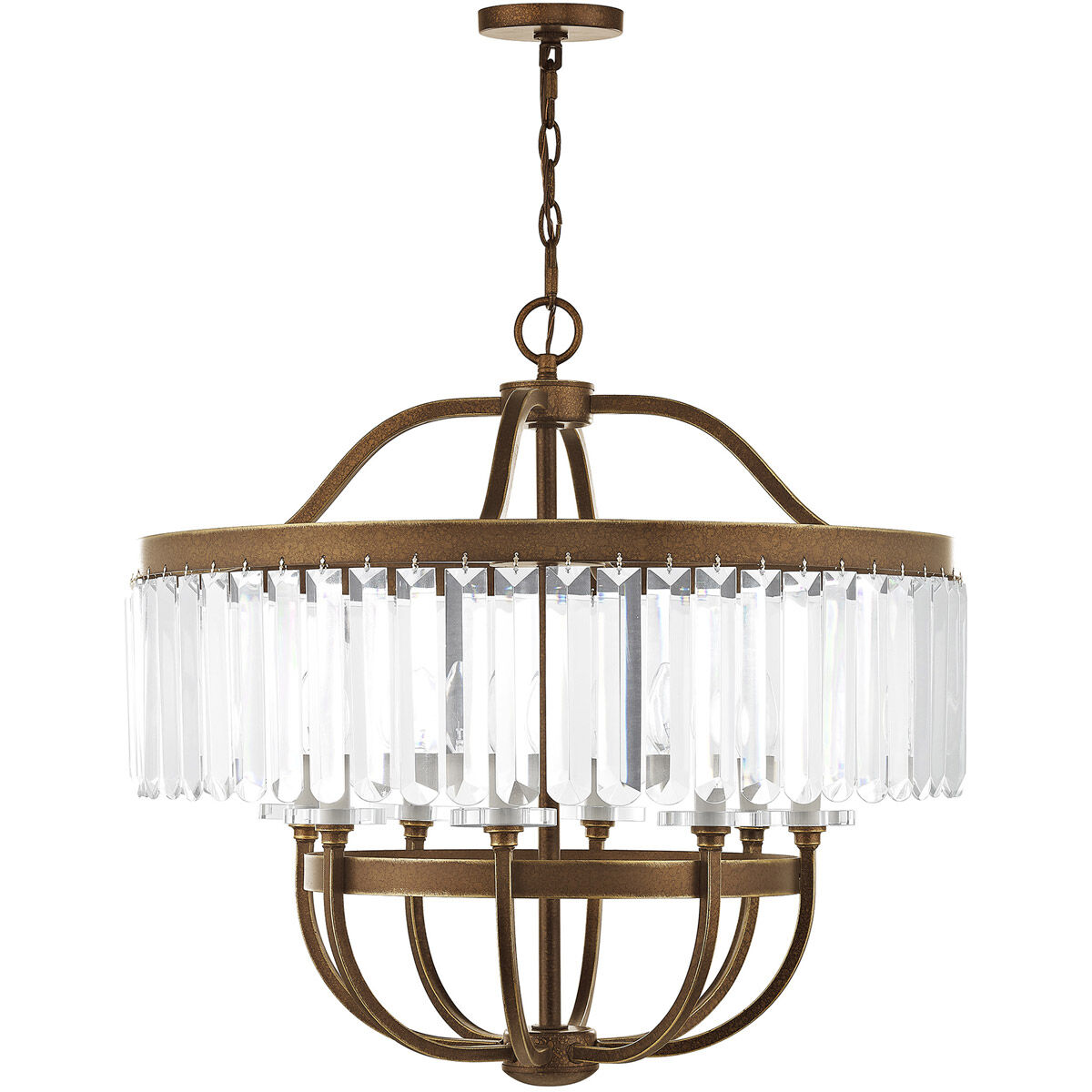 Ashton 8 Light 28 inch Hand Painted Palacial Bronze Chandelier Ceiling Light