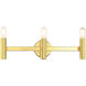 Copenhagen 3 Light 24 inch Polished Brass ADA Vanity Sconce Wall Light