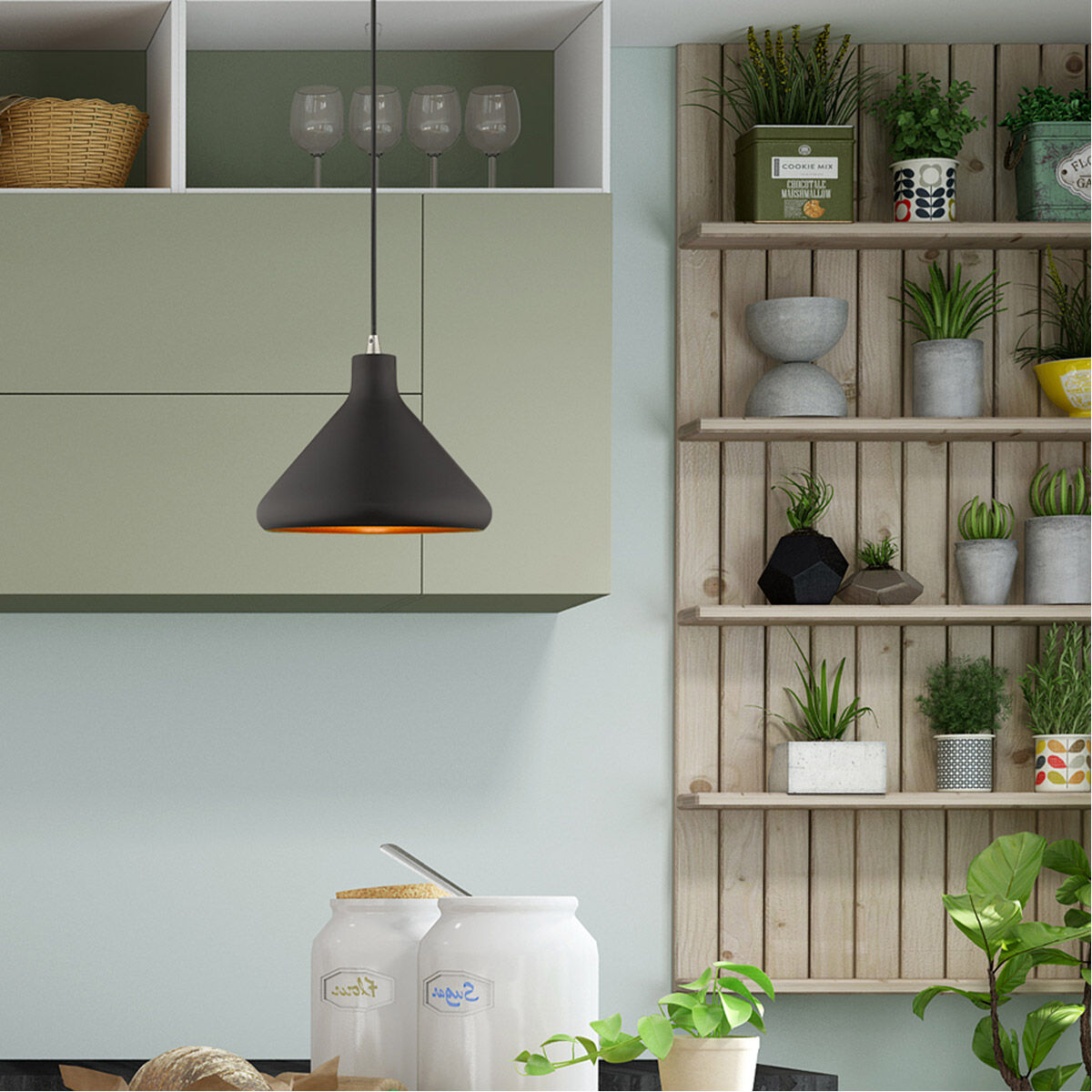 Allison 1 Light 11 inch Black Mini Pendant Ceiling Light