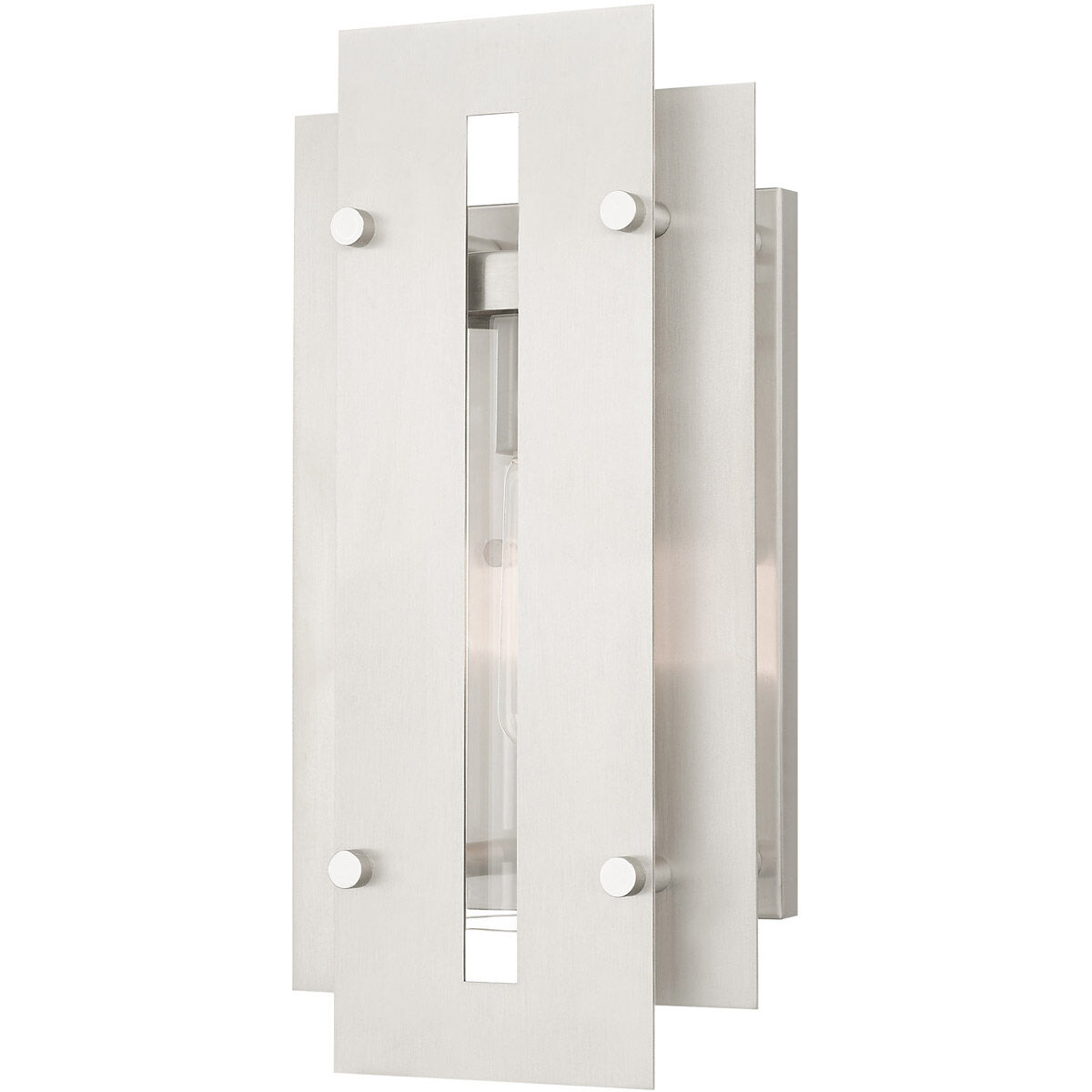 Utrecht 1 Light 14 inch Brushed Nickel Accents Outdoor Wall Lantern