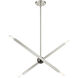 Monaco 4 Light 28 inch Brushed Nickel with Black Chrome Finish Accent Linear Chandelier Ceiling Light