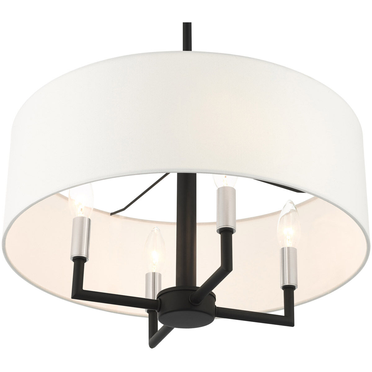 Meridian 4 Light 18 inch Black Pendant Chandelier Ceiling Light