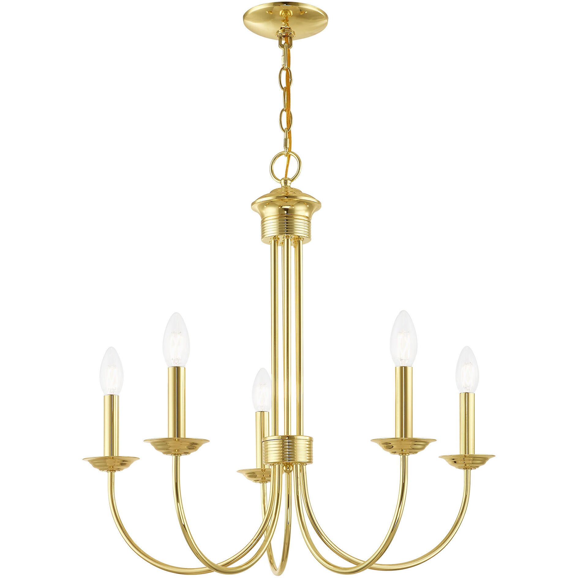 Estate 5 Light 25 inch Polished Brass Chandelier Ceiling Light