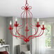 Katarina 5 Light 23 inch Shiny Red Chandelier Ceiling Light