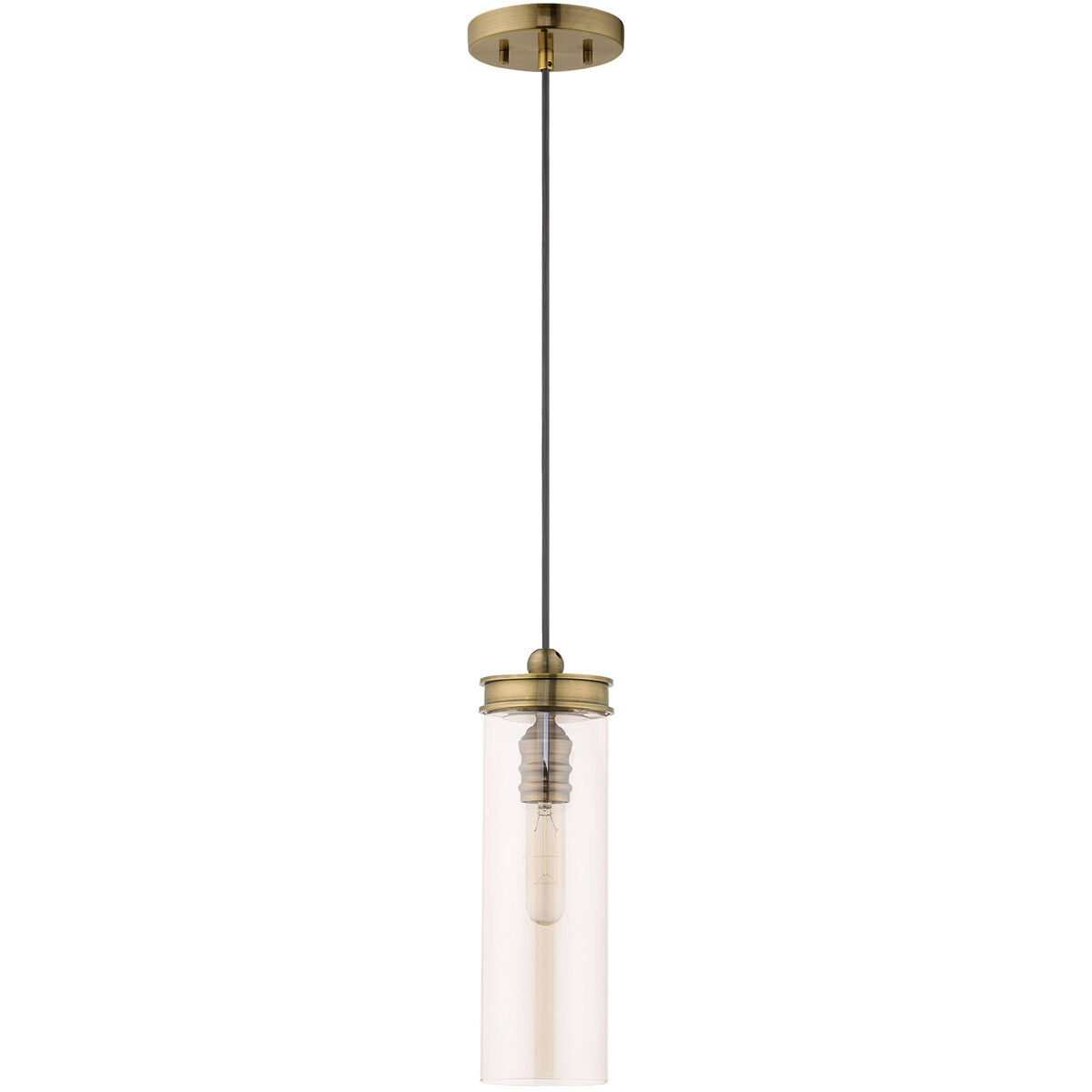 Art Glass 1 Light 5.13 inch Antique Brass Mini Pendant Ceiling Light