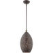 Charlton 1 Light 9 inch Bronze with Antique Brass Accents Pendant Ceiling Light