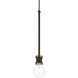 Lansdale 1 Light 5 inch Bronze with Antique Brass Accents Single Pendant Ceiling Light, Single