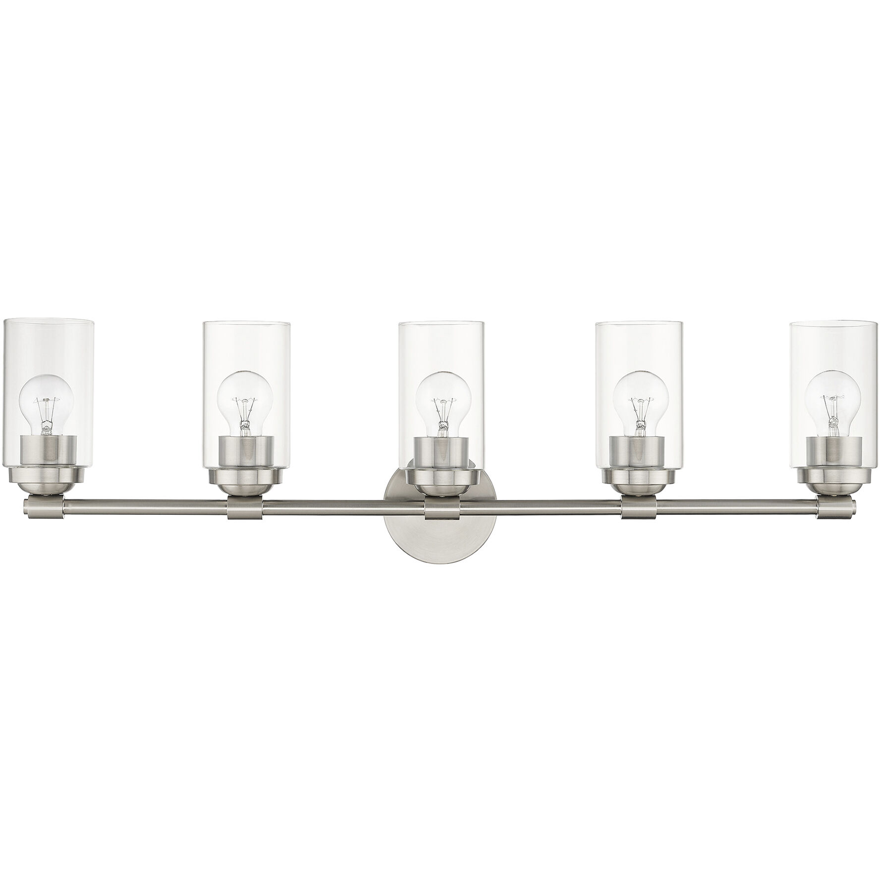 Whittier 5 Light 35 inch Brushed Nickel Vanity Wall Sconce Wall Light, Large