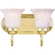 Riviera 2 Light 14 inch Polished Brass Bath Vanity Wall Light