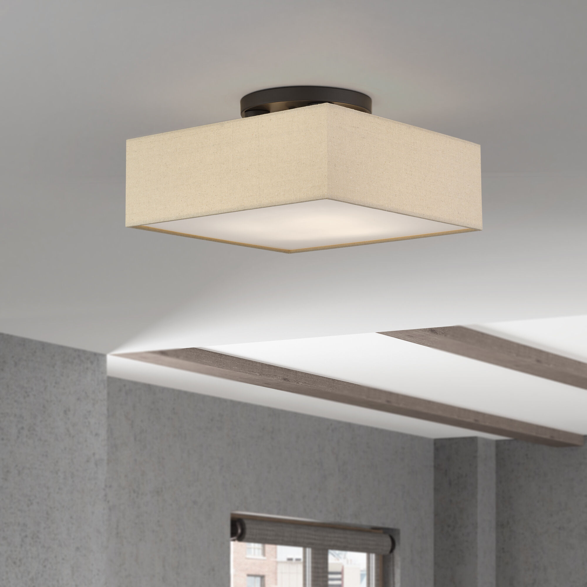 Summit 4 Light 15 inch Bronze Semi Flush Mount Ceiling Light, Large