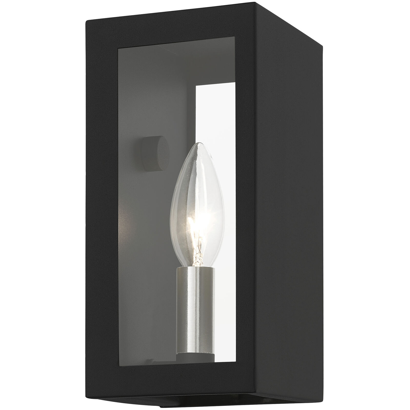 Winfield 1 Light 9 inch Textured Black with Brushed Nickel Candles Outdoor Small Sconce, Small