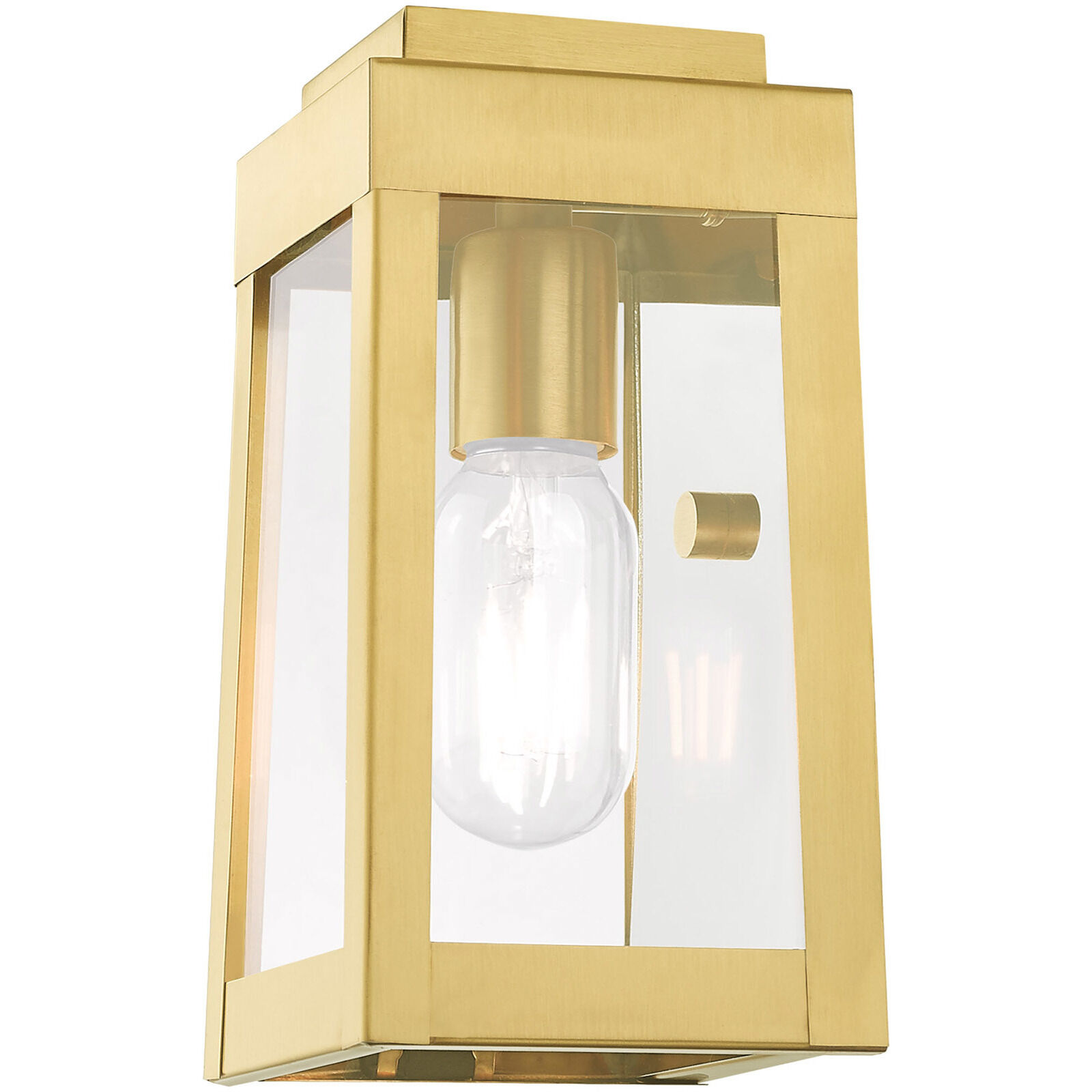 Oslo 1 Light 10 inch Satin Brass Outdoor Wall Lantern