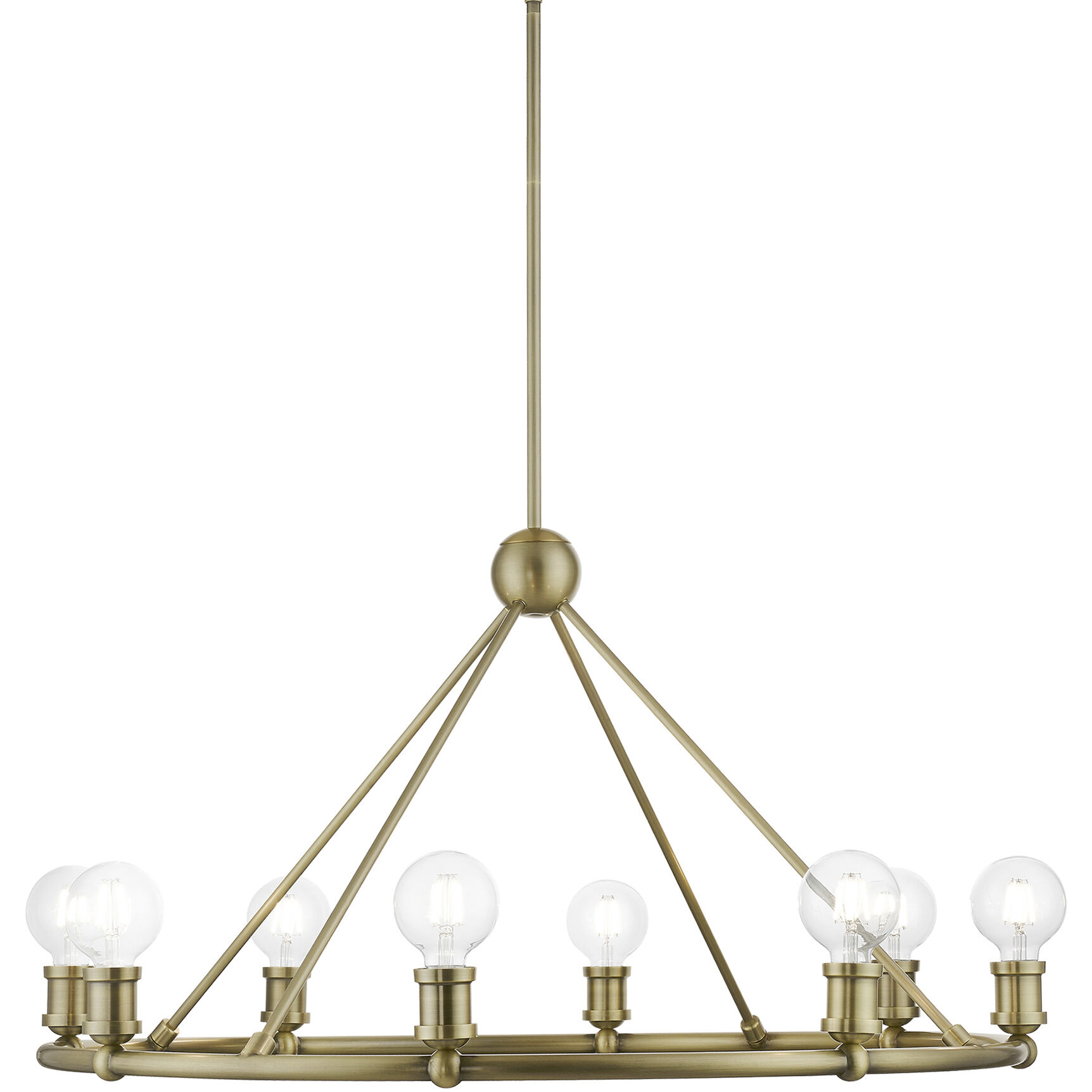 Lansdale 8 Light 34 inch Antique Brass Chandelier Ceiling Light