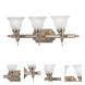 French Regency 3 Light 25 inch Antique Brass Bath Vanity Wall Light
